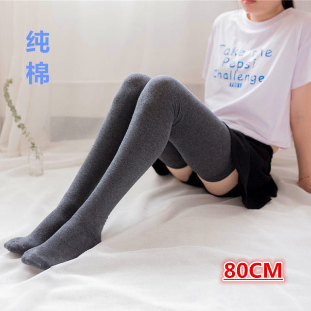 Cotton socks thigh socks over the knee lengthened 80cm high tube socks autumn and winter women