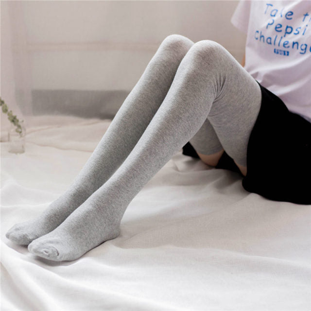 Cotton socks thigh socks over the knee lengthened 80cm high tube socks autumn and winter women