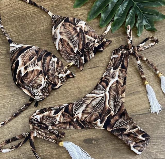 Sexy Bikini Set 2 piece Hot Stamp Sport Swimwear Women Beachwear Push-Up Padded Swimsuit Bodysuit Exquisite Bather Swimwear