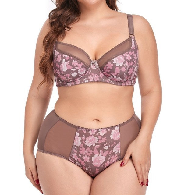 beauwear brasil free shipping lingerie feminina cueca set large size ultra thin plus size bra set