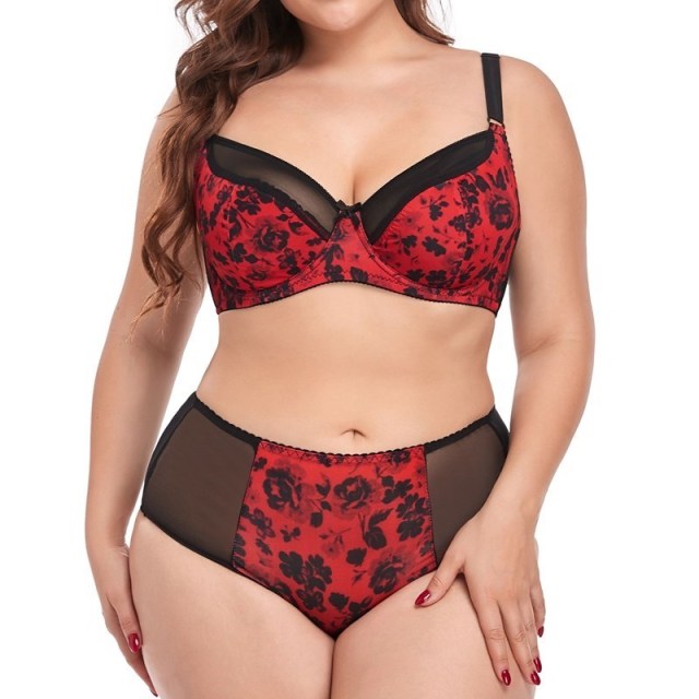 beauwear brasil free shipping lingerie feminina cueca set large size ultra thin plus size bra set