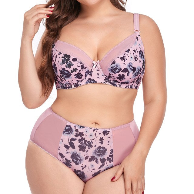 beauwear brasil free shipping lingerie feminina cueca set large size ultra thin plus size bra set