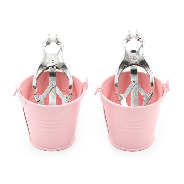 New Stainless Steel Metal Chain Nipple Clamps Female Breast clitoris Clip Massage Novelty Sex Toys BDSM Nipple Milk Clips