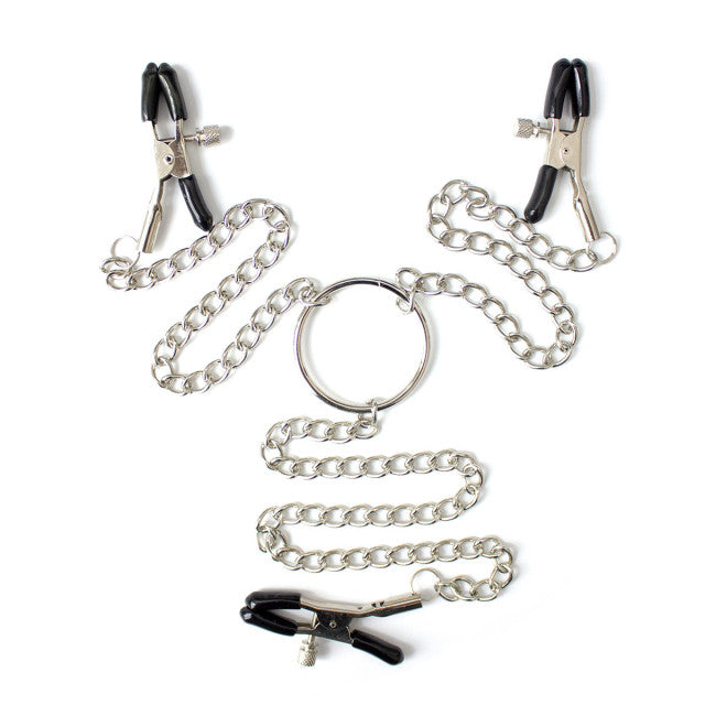 New Stainless Steel Metal Chain Nipple Clamps Female Breast clitoris Clip Massage Novelty Sex Toys BDSM Nipple Milk Clips