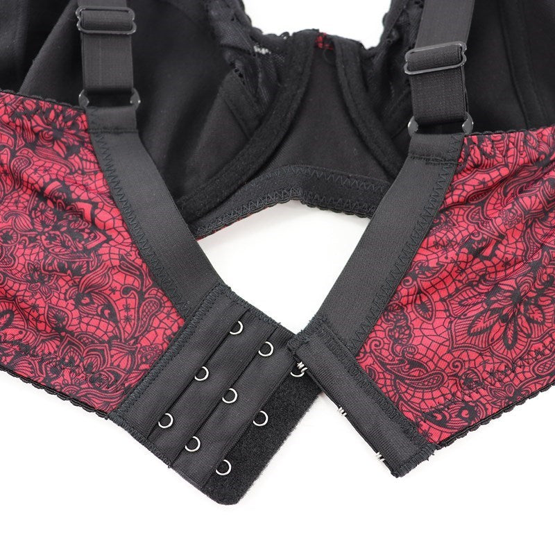 PlusGalpret Floral Print Lace Bra and Panty Set Women Sexy Lingerie Bra Set Intimates Ladies Underwear Set