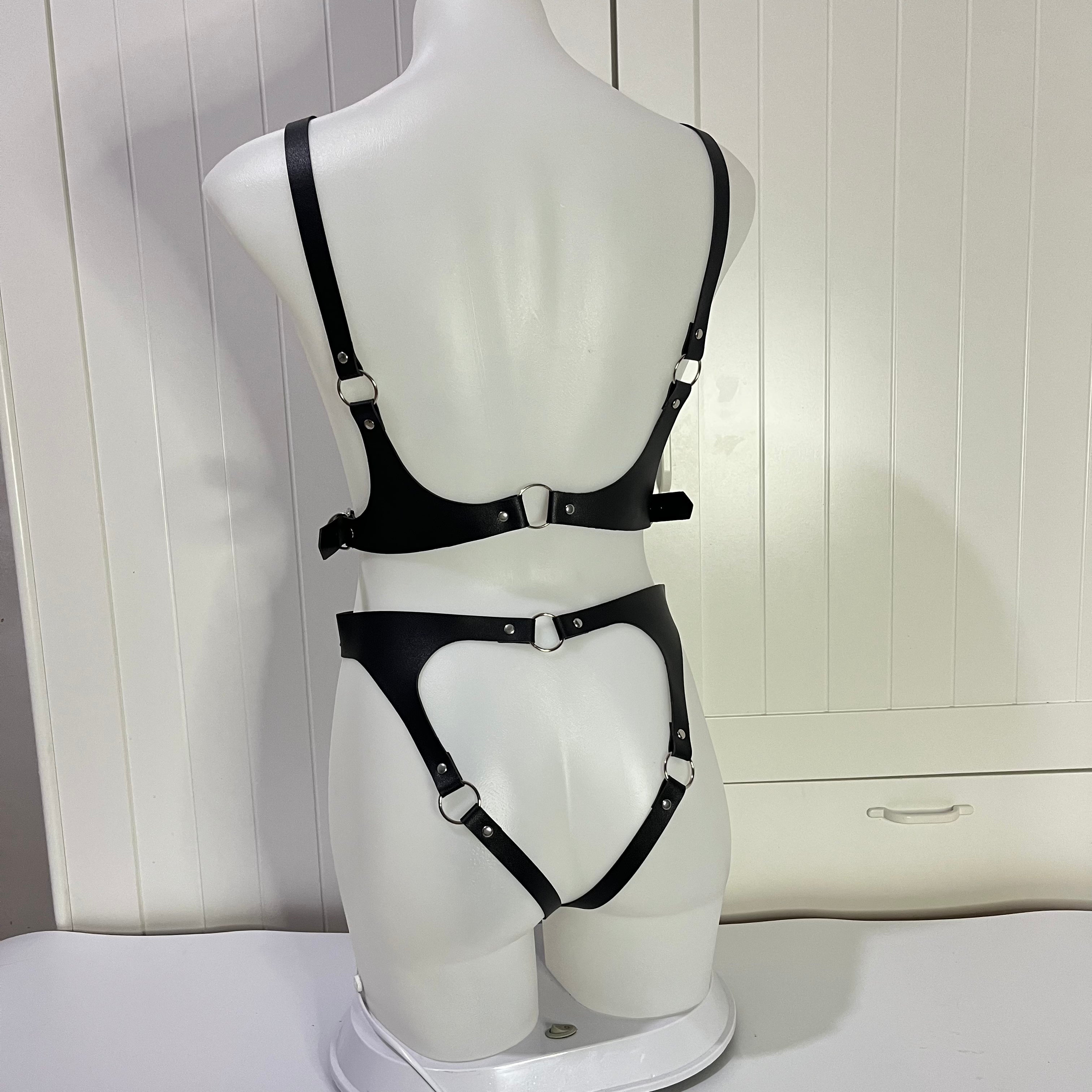Sexy Bdsm Leather Harness Women Set Bra Body Lingerie Bondage Garter Belt Leg Tight Stockings With Belt Set Sex Shop,Sex toy