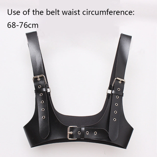 HATCYGGO Women Leather Belt Body Bondage Harness Brass Peplum Waist Belt Suspenders Fashion Corsets Dress Belts Luxury