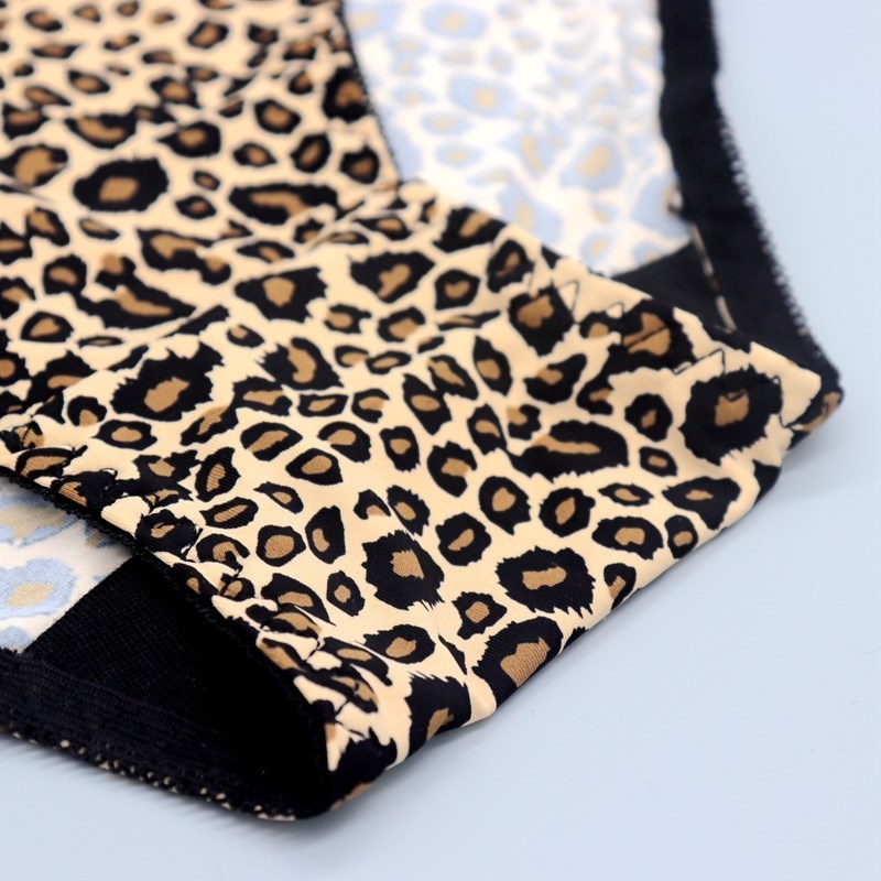 Xiushiren Women Leopard Lace Underwear Set 36D-46G Plus Size Minimizer Bra L-5Xl Big Weight Woman Briefs Unlined Thin Lingerie