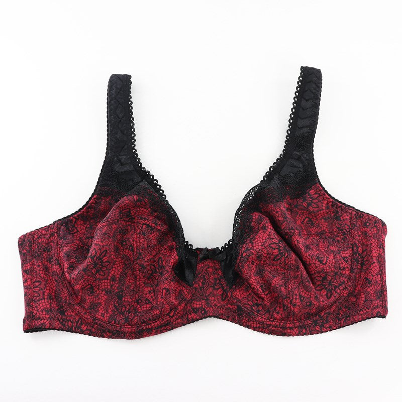 Beauwear Floral Print Bra Set Plus Size Women Lingerie Ultra Thin Unlined Underwear