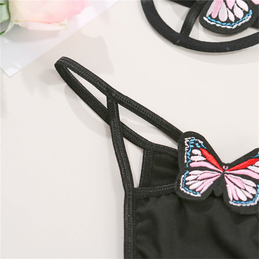Sensual Lingerie Woman Sexy Trikini Underwear Top Panties Set Porn Sex Body Cage Bondage Harness Butterfly Bra Thong Exotic Suit