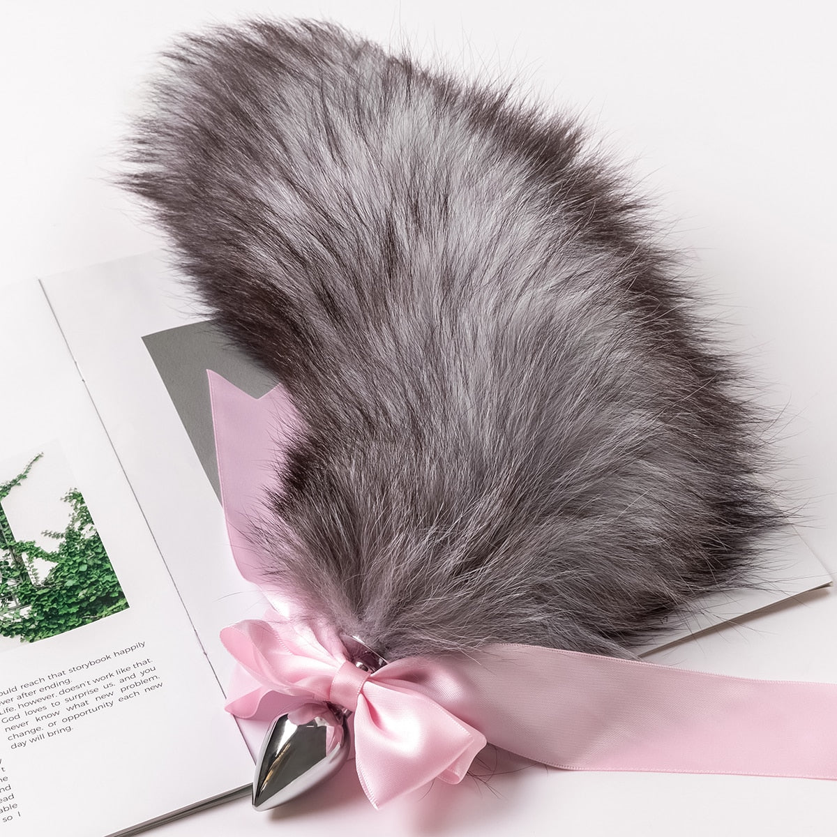 Separable  Anal Plug Bowknot  Real Fox Tail Cosplay Butt Plug Anal Sex Tail Adult Products Anal Sex Toys for Woman Couples Men