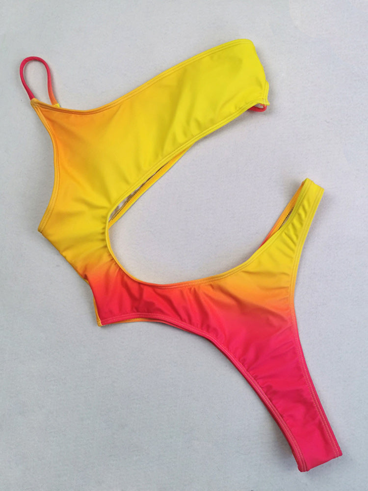 Rinabe Sexy Swimsuit Women Bikini Hollow Out Swimwear Bikinis Thong Biquini Solid One Piece Swimsuits Women Bathing Suits