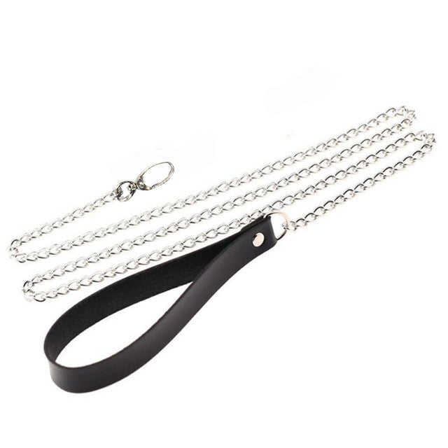 New Leather Choker Collar With Metal Nipple Breast Clamp Clip Chain Couple SM Sex Toys For Woman Sex Tools Adult Games Fetish