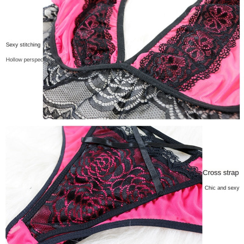 Sexy Bodysuit Lingerie Bra Panty Set Lenceria Sensual Mujer Xxx Plus Size Clothing Gauze Lace  Pornos Suit Erotic Lingerie Set