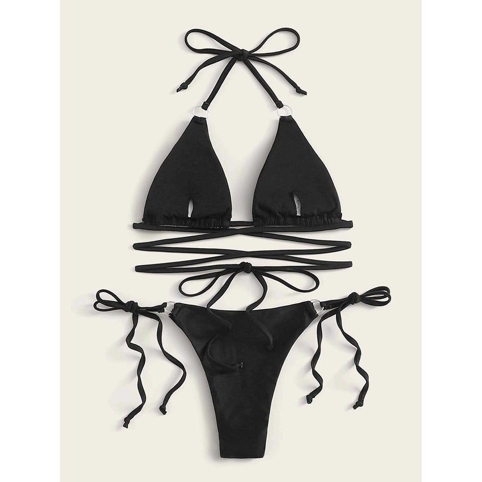 Sexy Push Up Bikini Halter Swimwear Women Swimsuit Female Bandage Micro Thong Bikinis Set Swimming for Bathing Suit biquini
