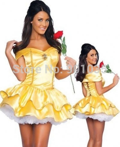 S-2XL beauty and the beast cosplay carnival costume  belle princess dress