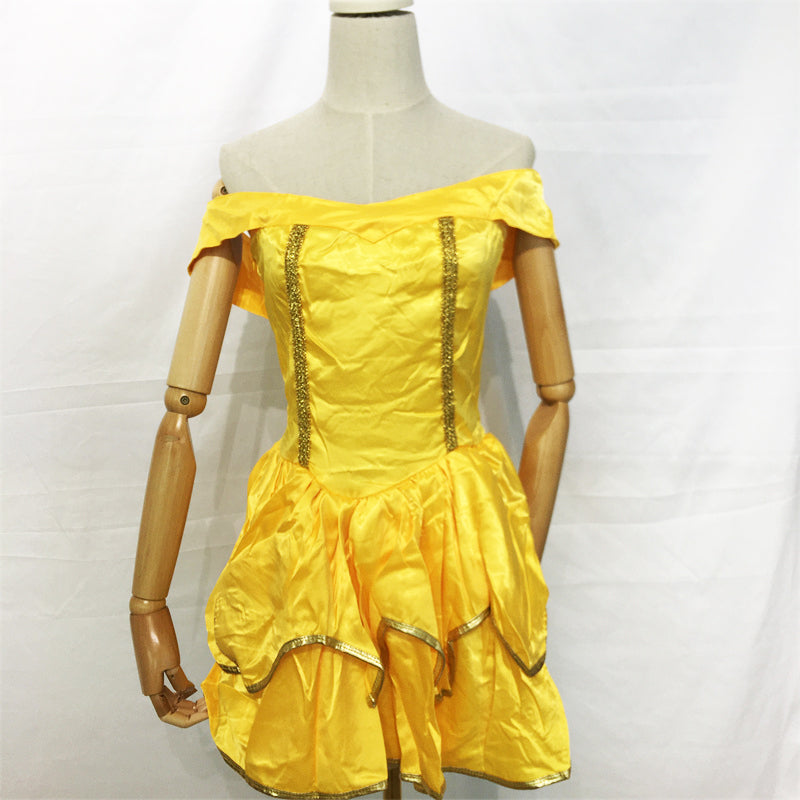 S-2XL beauty and the beast cosplay carnival costume  belle princess dress