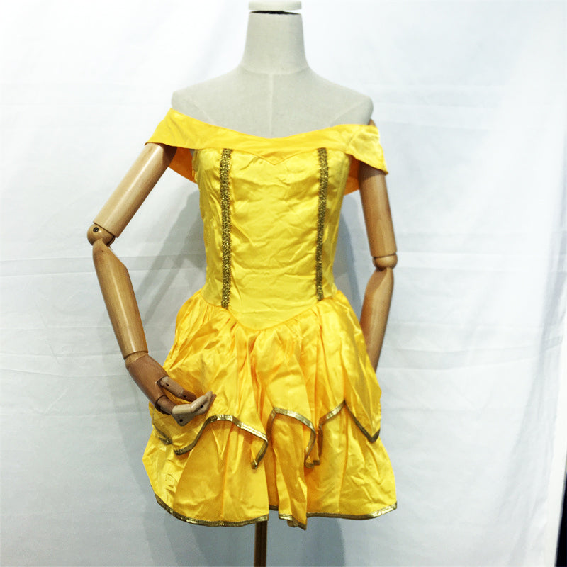 S-2XL beauty and the beast cosplay carnival costume  belle princess dress
