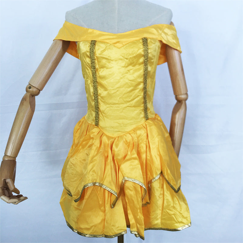 S-2XL beauty and the beast cosplay carnival costume  belle princess dress