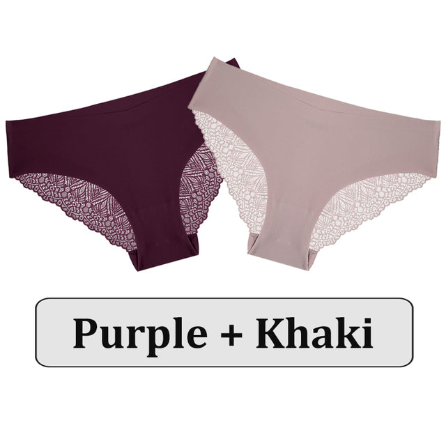 2PCS/Set Lace Panties Women Underwear Seamless Lingerie Panties
