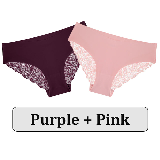 2PCS/Set Lace Panties Women Underwear Seamless Lingerie Panties