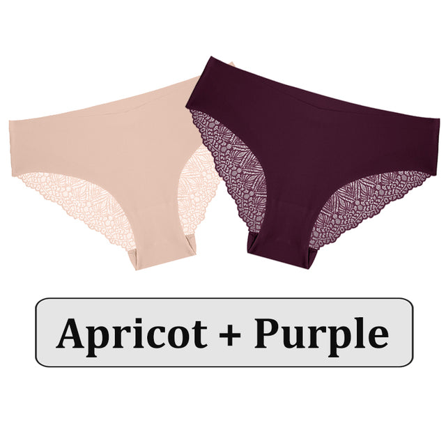 2PCS/Set Lace Panties Women Underwear Seamless Lingerie Panties