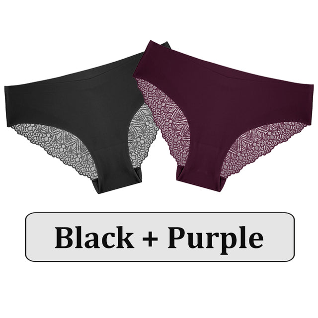 2PCS/Set Lace Panties Women Underwear Seamless Lingerie Panties