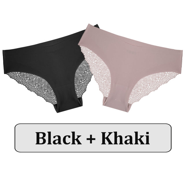 2PCS/Set Lace Panties Women Underwear Seamless Lingerie Panties