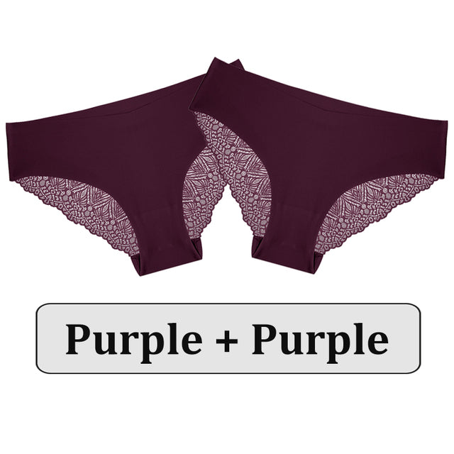 2PCS/Set Lace Panties Women Underwear Seamless Lingerie Panties