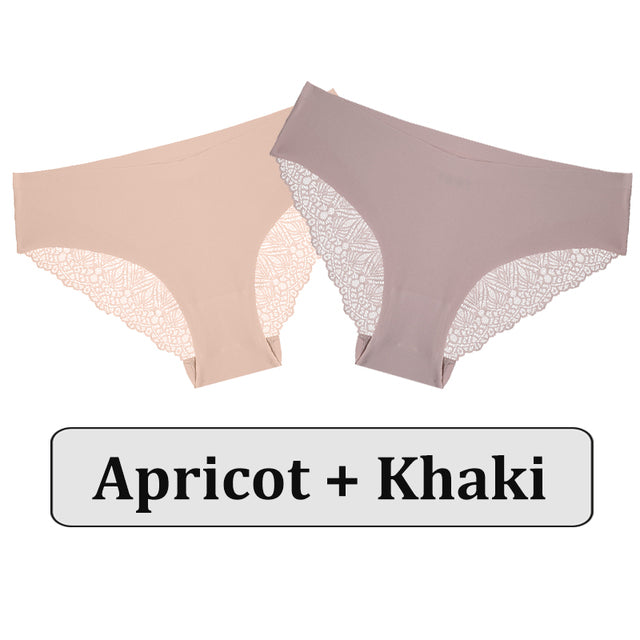 2PCS/Set Lace Panties Women Underwear Seamless Lingerie Panties