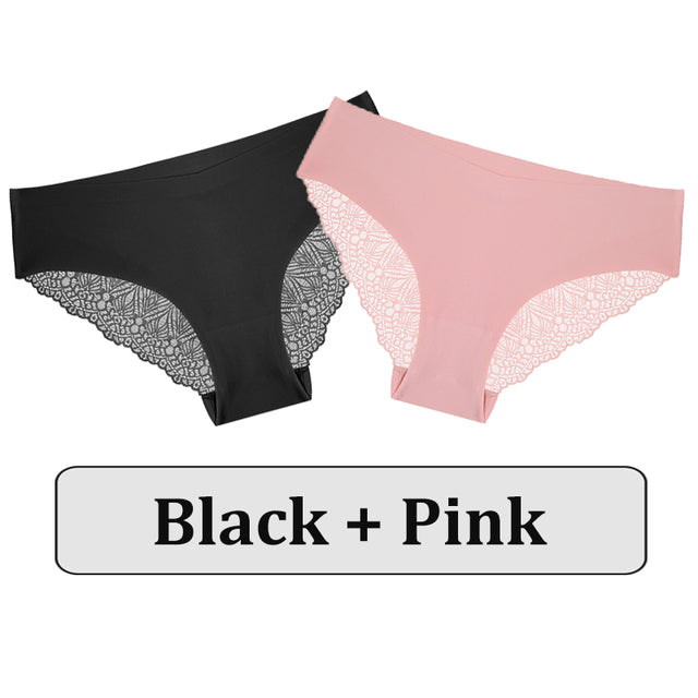 2PCS/Set Lace Panties Women Underwear Seamless Lingerie Panties