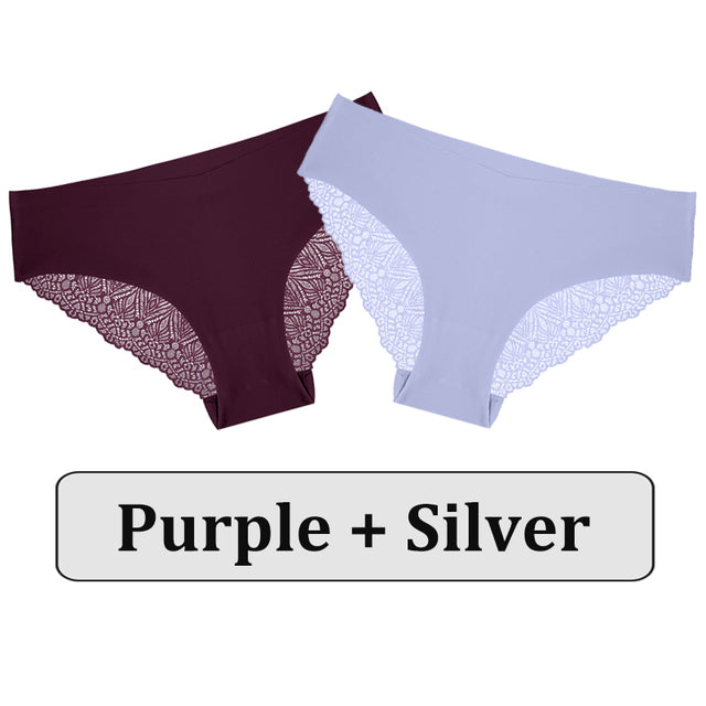2PCS/Set Lace Panties Women Underwear Seamless Lingerie Panties