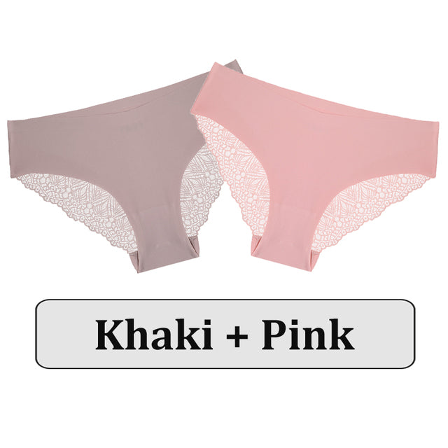 2PCS/Set Lace Panties Women Underwear Seamless Lingerie Panties