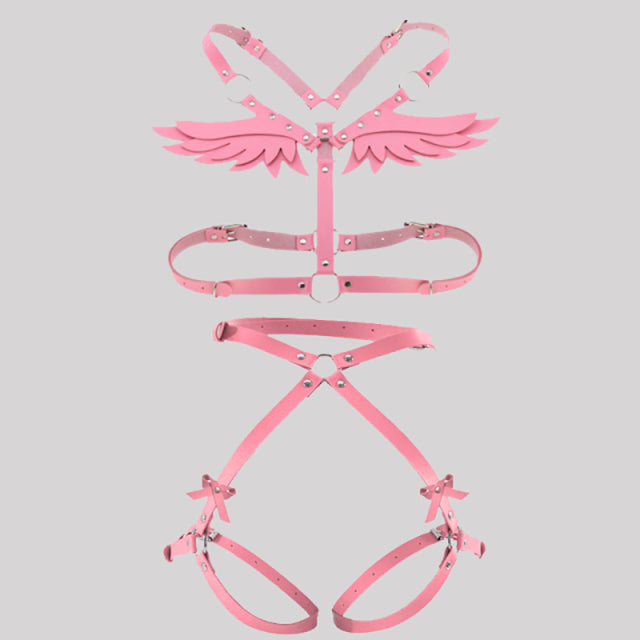 Angle Wing Women Chest Leather Harness Back Garter Belt Gothic Body Belt Bondage Punk Women Waist Blets Sexy Accessories