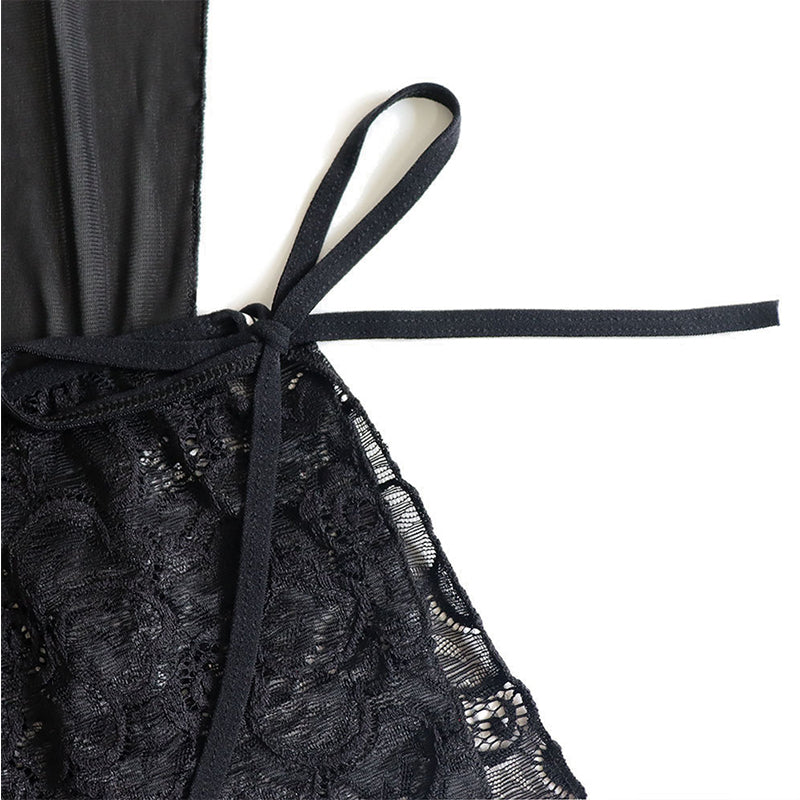 3XL-5XLPlus Size Womens Sexy Leather Lace Lingerie Underwear Porno Hollow Out Sleepwear Sexy Teddy Nightgown