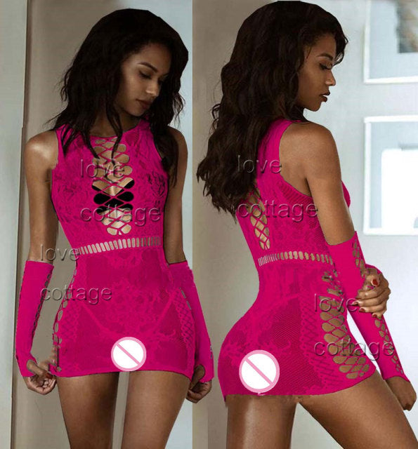 Plus Size Sexy Lingerie Erotic Babydoll Underwear Women Black Lace Nightdress Porno Costumes Sleepwear Dress Sexy Costumes