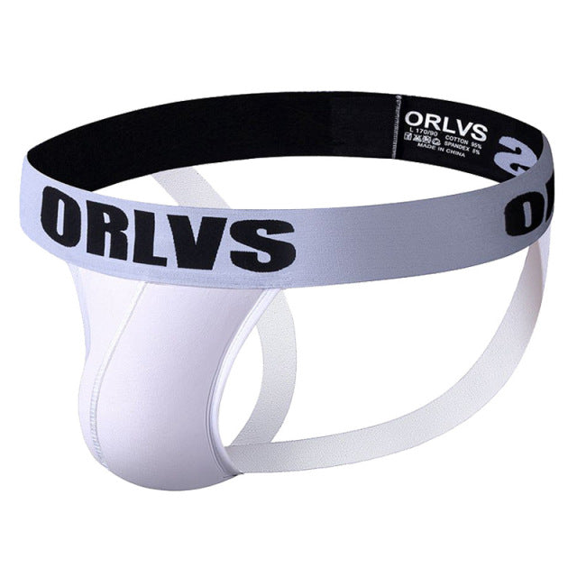 ORLVS Men Underwear Men Sexy Briefs Jockstrap Pouch Cuecas Man Cotton Panties Thongs Mesh Underpants Gay Slip Homme Srting