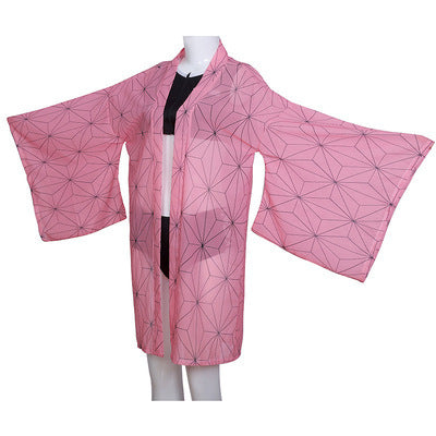 Cosplay Anime Demon Slayer Kimono Cardigan Kimetsu No Yaiba Keychain Kamado Tanjirou Two Piece V Neck Bathing Bikini Swimsuit