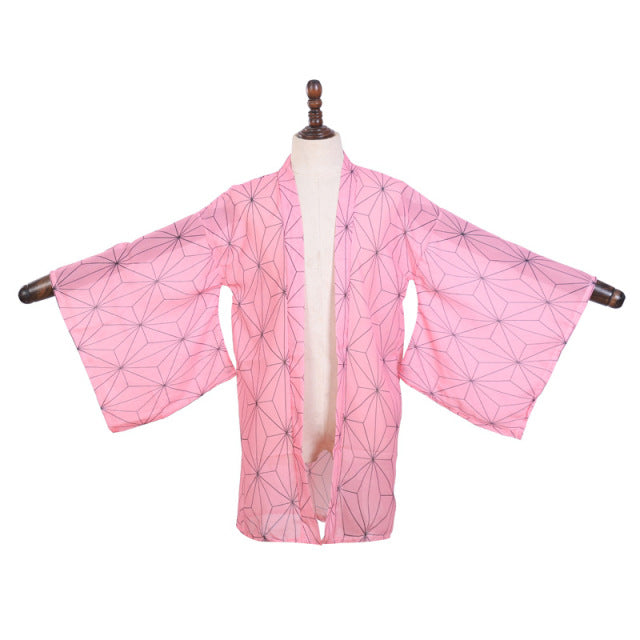 Cosplay Anime Demon Slayer Kimono Cardigan Kimetsu No Yaiba Keychain Kamado Tanjirou Two Piece V Neck Bathing Bikini Swimsuit