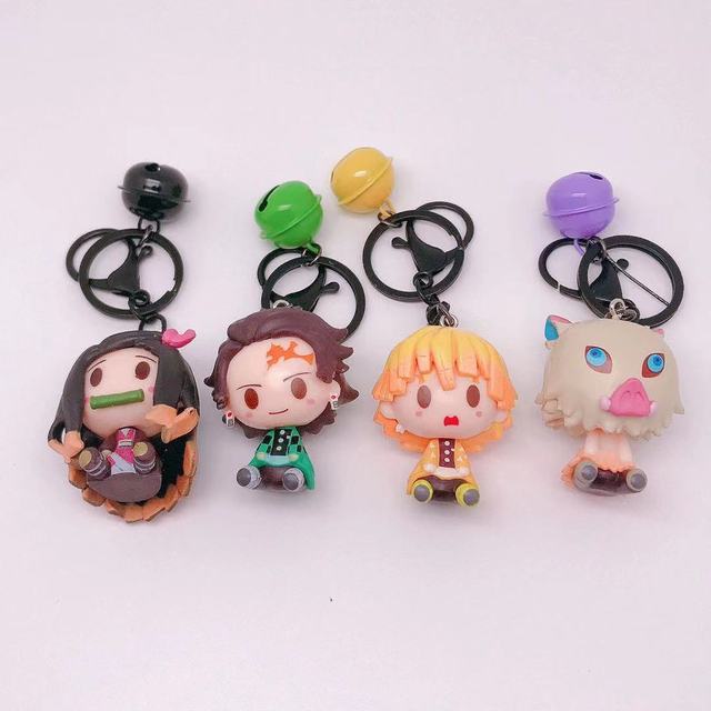 Cosplay Anime Demon Slayer Kimono Cardigan Kimetsu No Yaiba Keychain Kamado Tanjirou Two Piece V Neck Bathing Bikini Swimsuit