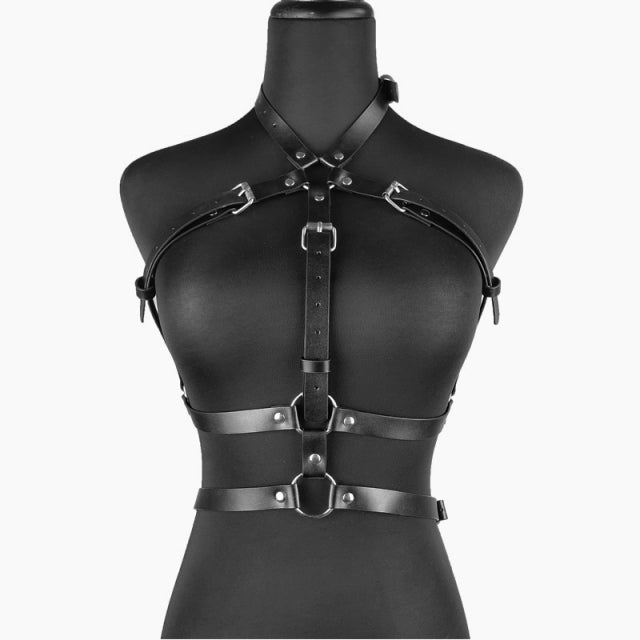 Sexy Underwear Chest Harness Body Bra BDSM Erotic Lingerie Choker Top Goth Leather Harness Mature Suspenders For Stockings