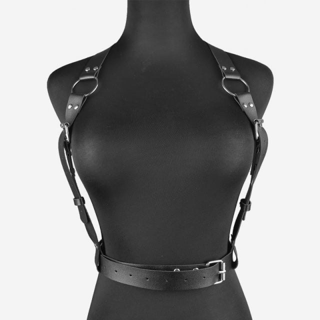 Sexy Underwear Chest Harness Body Bra BDSM Erotic Lingerie Choker Top Goth Leather Harness Mature Suspenders For Stockings