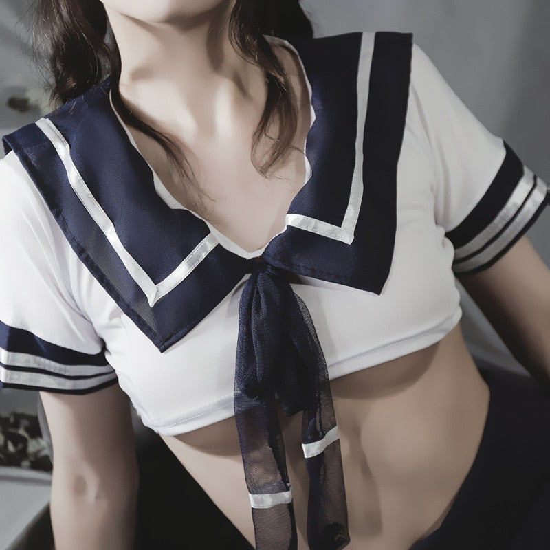 School Girl Japanese Plus Size Costumes Women Sexy Lingerie Temptation Suit Student Uniform Miniskirt Cosplay Cheerleader Outfit