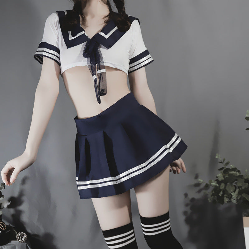 School Girl Japanese Plus Size Costumes Women Sexy Lingerie Temptation Suit Student Uniform Miniskirt Cosplay Cheerleader Outfit