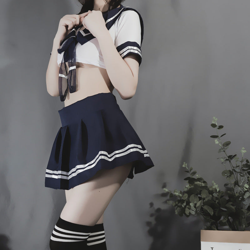School Girl Japanese Plus Size Costumes Women Sexy Lingerie Temptation Suit Student Uniform Miniskirt Cosplay Cheerleader Outfit