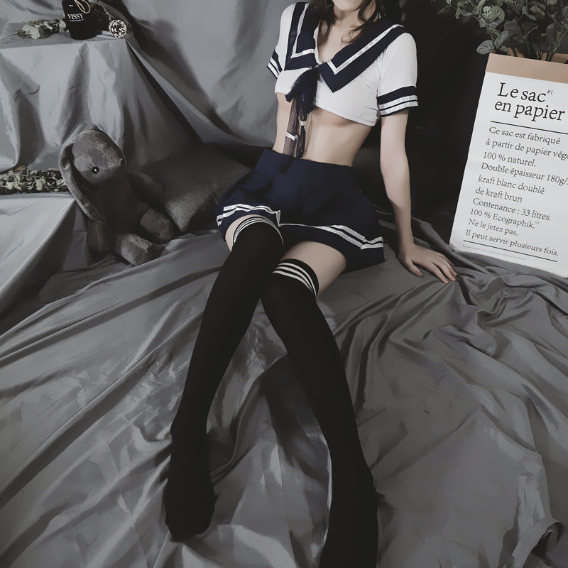 School Girl Japanese Plus Size Costumes Women Sexy Lingerie Temptation Suit Student Uniform Miniskirt Cosplay Cheerleader Outfit