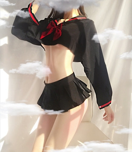 Cute Anime School Girl Uniform 2Ps Sailor Cosplay Party Lingerie Japanese Lolita Outfit Underwear Set Exotic Costumes