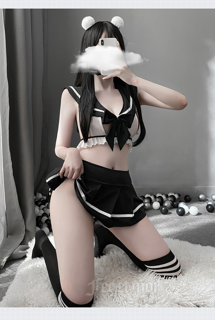 JK Uniform Role Play Costume Cheerleading Sex Clothing for Women Lingerie Japanese Sweet Plaid Sexy School Girl Student