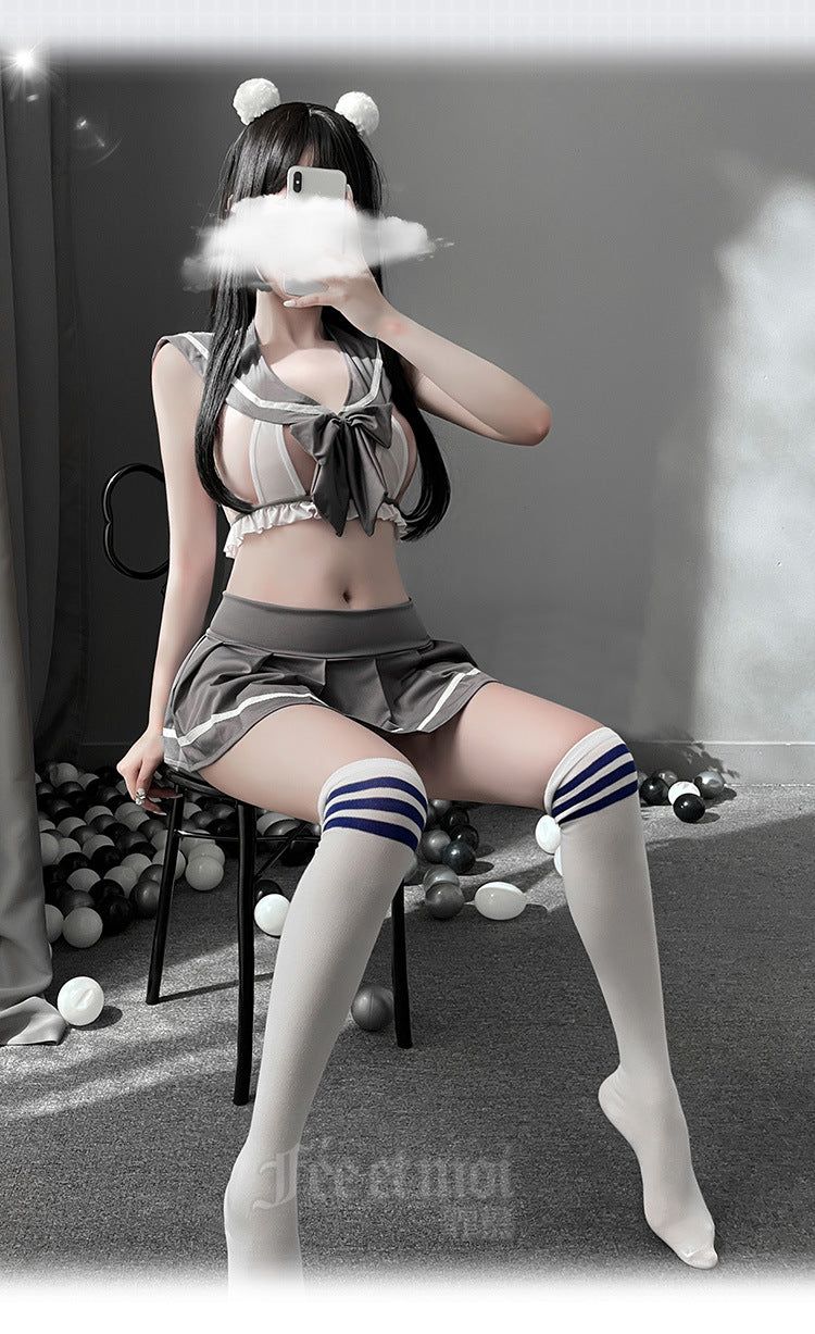 JK Uniform Role Play Costume Cheerleading Sex Clothing for Women Lingerie Japanese Sweet Plaid Sexy School Girl Student