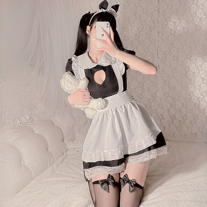 Sweet Lolita Sexy Lingerie Dress Japanese Maid Costume Anime Cosplay Kawaii Coffee Bar Uniform Maids Outfit for Women Roleplay